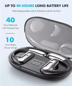True Wireless Earbuds Black YYK-Q28 Open Ear IPX7 Waterproof Bluetooth 5.3 40H P - Picture 1 of 10