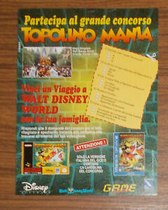 Seltene Werbung SEGA Mega Drive MICKEY MOUSE MANIA Italien 1994