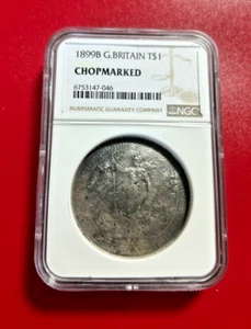 1899B GREAT BRITAIN SILVER TRADE DOLLAR NGC GENUINE CHOPMARKED - Picture 1 of 2