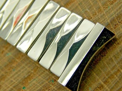 Correa de reloj Baldwin vintage de acero inoxidable para hombre 17,5 mm expansión de orejetas curvas NOS sin usar Foto 1 de 3