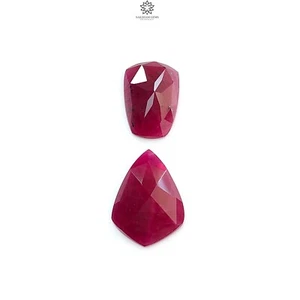 22.70cts Natural Untreated Ruby Gemstone Fancy Step Cut 17*12mm-21*15mm 2pcs Set - Picture 1 of 4