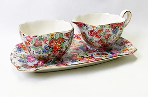 Vintage Lord Nelson Ware "MARINA" Chintz Sahne und Zuckerdose Set - Bild 1 von 8