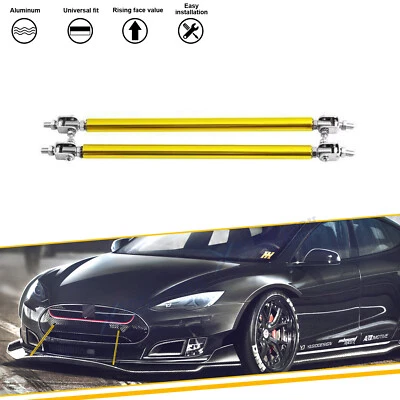 2 peças estilo deriva para-choque dianteiro de carro suporte haste gravata barras divisoras lábio para Tesla Fiat - Imagem 1 de 4