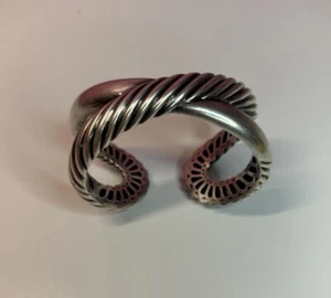 David Yurman Big Bold Cable Crossover Bracelet Sterling Silver 927 - Picture 1 of 9