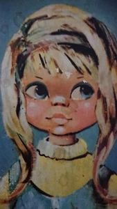 Vintage 1960's B.Raphael Big Eyed Golfing Girl. - Foto 1 di 9