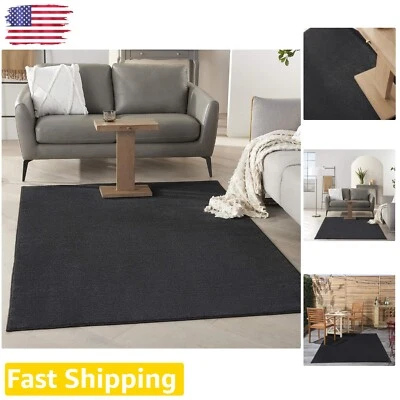 Alfombra negra Easy-Care interior/exterior 6' x 9' - Diseño contemporáneo apto para mascotas Foto 1 de 4