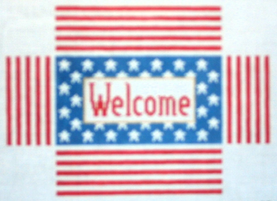 Patriotic Brick Cover Hand Painted Needlepoint Canvas - Image 1 of 1