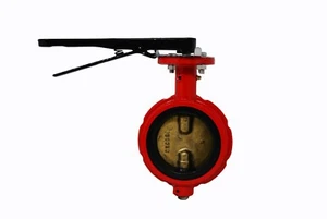 4" Red SN Wafer Style Butterfly Valve - DI Body x Alum Bronze Disc x Buna Seat - Picture 1 of 1