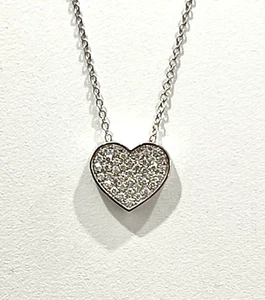 Halskette Herz Pave' Davite & Delucchi in 750% 18 kt Gold mit Diamanten KT 0,33 - Bild 1 von 8
