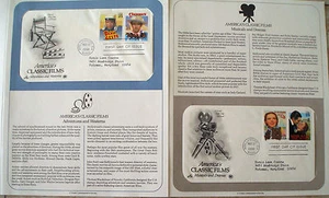 Postal Society First Day 2 FDC's Stamp # 2445-2448 25 cent Classic Films 1990 - Picture 1 of 3