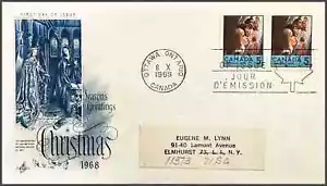 CANADÁ FDC 1969 SELLO DE NAVIDAD CANADÁ SCOTT #502 5C arte artesanía - Imagen 1 de 1