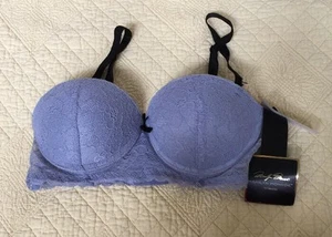 Marilym Monroe Convertible Push-Up Modern Blue Lace Bra Size 34 C - Picture 1 of 9