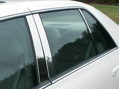 Stainless Chrome Pillar Posts 6PC QAA Window Trim FOR Cadillac Deville DTS 00-11 - Image 1 of 4