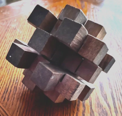 4" X 4" BAFFLING WOODEN PUZZLE - Image 1 of 3