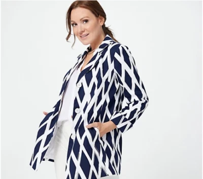 Topper estampado Dennis Basso, azul marino 24W A396817 Foto 1 de 4