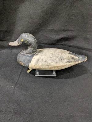 Antiguo señuelo de pato de madera Bluebill Foto 1 de 4