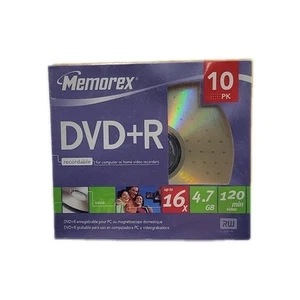 Memorex DVD-R Recordable Discs 10-Pack 4.7 GB 120 Minutes 16X - Picture 1 of 4
