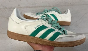 Adidas Originals Samba Trainers in offwhite Court Hazy Green Size UK 8 EU 42 - Picture 1 of 12