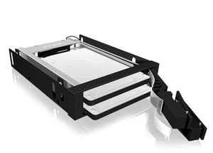ICY BOX Dual HDD & SSD Wechselrahmen, 2x 2,5 Zoll in 1x 3,5 Zoll Schacht mit Fro - Afbeelding 1 van 5