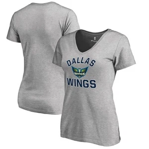 Women's Heathered Gray Dallas Wings Overtime V-Neck T-Shirt - Picture 1 of 3