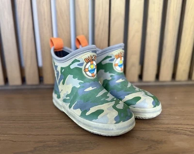 Buoy Kids Ankle Rubber Waterproof Boots Camo Camoflage Size 11 Slip On - Image 1 of 4