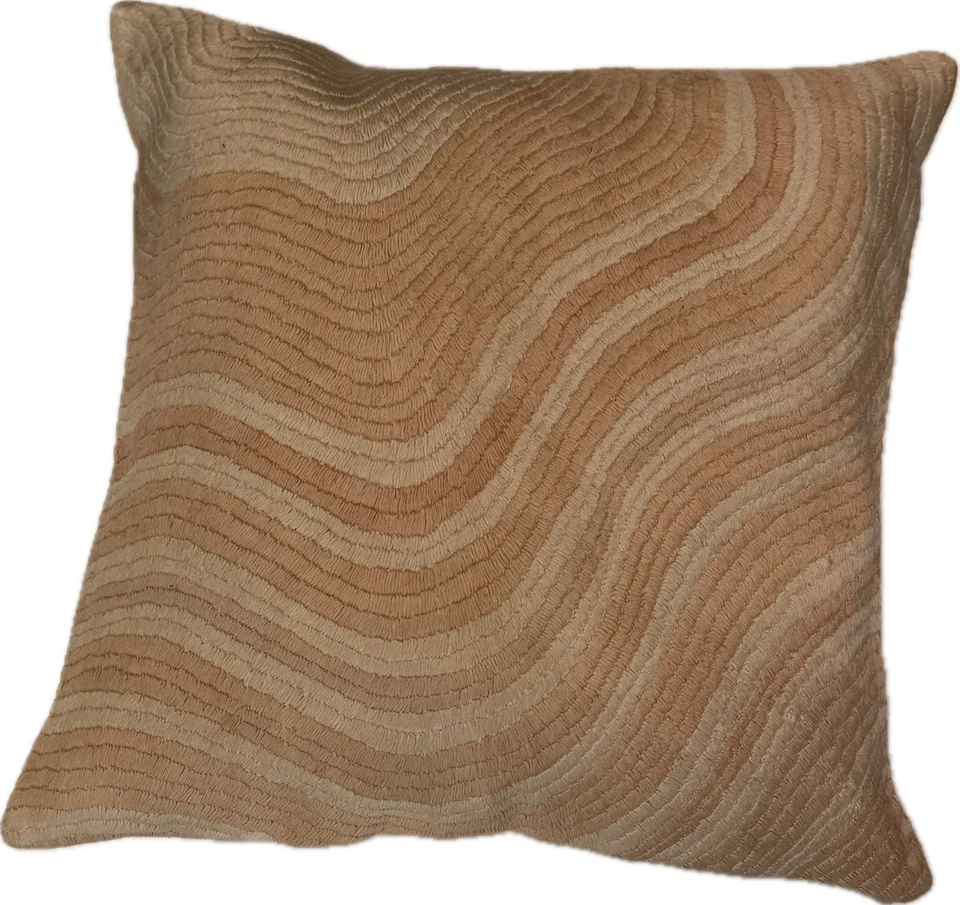 Kelly Wearstler Sferra 20x20 Linen Embroidered Dunes Throw Toss Pillow Cushion - Image 1 of 4