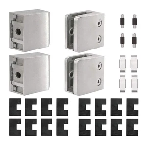 Stainless Steel 316 Marine Grade Square Glass Clamp for Flat Surface Square T... - Picture 1 of 9