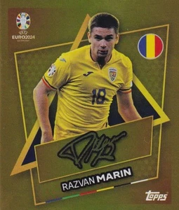 Topps UEFA Sticker Roumanie Rome Sp Razvan Marin Star Or Signature