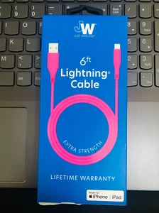 Just Wireless MFi-Certified 6ft Lightning Cable Extra Strength Pink - Picture 1 of 2