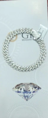 925 ICED OUT MIAMI CUBAN BRACLET IN WIDTH 9MM MOSSINTE STONES 2MM 9.0 CT 1750$ - Image 1 of 4