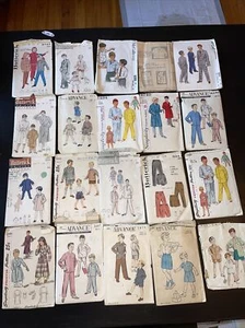 (20) 1940s 50s boys girls sewing pattern lot Advance, Butterick, etc - Picture 1 of 6