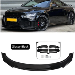 Front Bumper Lip Chin Splitter Spoiler Glossy Black For Audi TTS Quattro Coupe - Picture 1 of 8