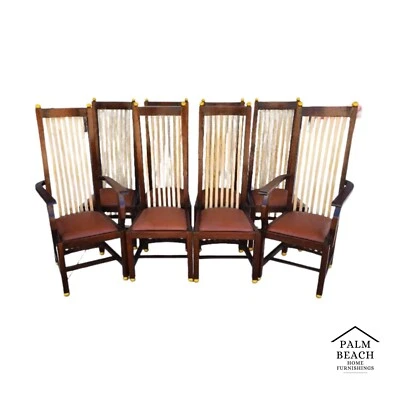 Juego de 8 sillas de comedor estilo Frank Lloyd Wright Foto 1 de 4