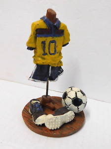 Soccer Uniform Outfit Figurine Jersey Shoes Ball About 4.75 inches