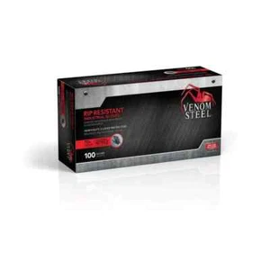 Venom Steel Nitrile Gloves, One Size Fits Most, Black, 100 Count - Picture 1 of 6