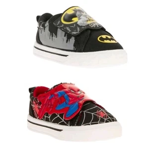 Spider-man,Batman Toddler Boys' Canvas Strap Athletic Sneakers Shoes: 7-13 - Picture 1 of 12
