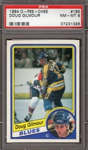 1984 O-Pee-Chee #185 Doug Gilmour HOF RC PSA 8 Pre .5 grading - Picture 1 of 1