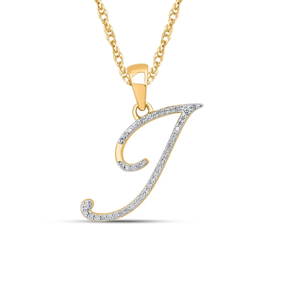 Кулон Cursive Letter-I с натуральным бриллиантом круглой огранки 0,15 карата покрытие желтым золотом 14 карат - Изображение 1 из 1