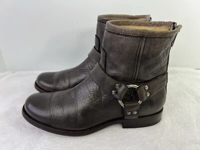 Botas arnés Frye Veronica para mujer 6,5 B cuero corto gris pizarra motociclista cremallera Foto 1 de 4