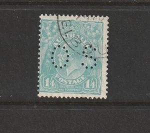 Australia 1926/30 Punctured OS, GV Head, 1/4 P13.5 12.5, Used SG O111 - Imagen 1 de 2