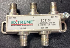 Extreme Broadband BDS104H 4-Way HD Digital High Performance Coax Cable Splitter - Picture 1 of 6