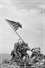 Iwo Jima Flag Raising Marines 1945 World War Photo Laminated Poster 12x18
