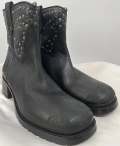 Botín para mujer Free People Harmony negro de cuero con tachuelas talla 9 ~4639038 - Imagen 1 de 18