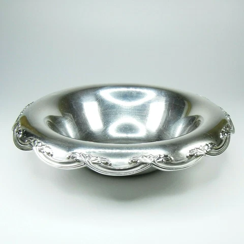 Antique Edwardian Tiffany & Co Sterling Silver Large Scalloped Bowl  9" Cover