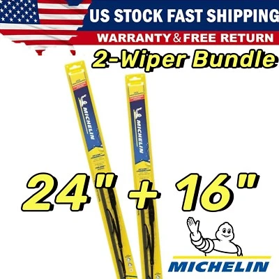Matched Set of 2 Wipers 24"+16" For Michelin Wiper Blades - 32-240 32-160 Foto 1 de 4