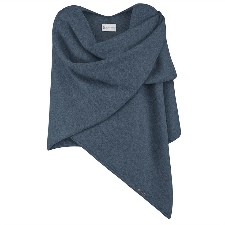 Giesswein Merino Lambswool Poncho Cape Lammwolle denim blau Merinowolle