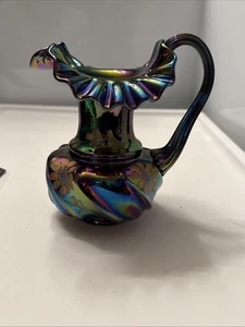 FENTON AMETHYST CARNIVAL GLASS PITCHER - Picture 1 of 10