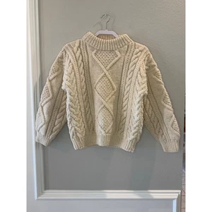 The Nature Company 100% Wool Fisherman Cable Knit Chunky Vtg Sweater Sz S - Picture 1 of 6