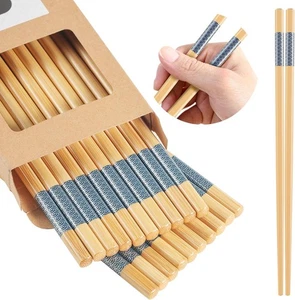 10Pairs Bamboo Chopsticks Reusable | Dishwasher Safe | Non slip | Chinese -(9.45 - Picture 1 of 5