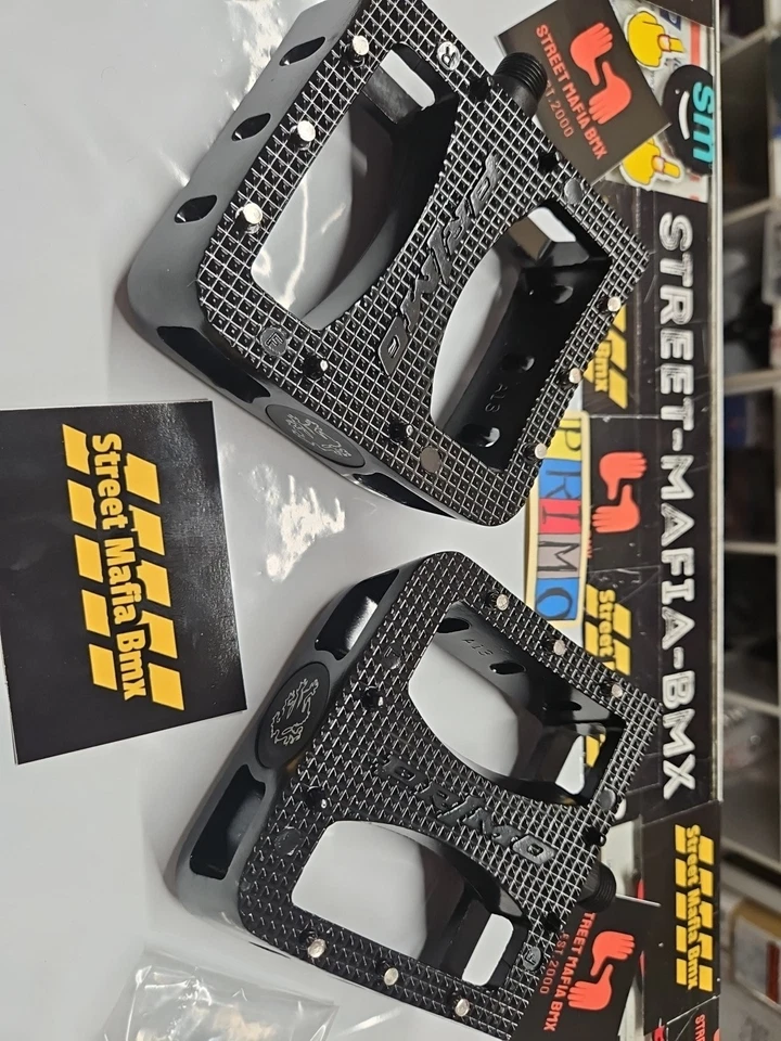 PRIMO TENDERIZER BMX BIKE PEDALS BLACK DX alloy FIT 3pc crank 9/16" FBM KINK NEW - Image 1 of 4